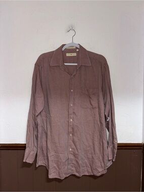 Joseph Abboud | Men’s Burgundy Printed Button Down Longsleeve | Size Large